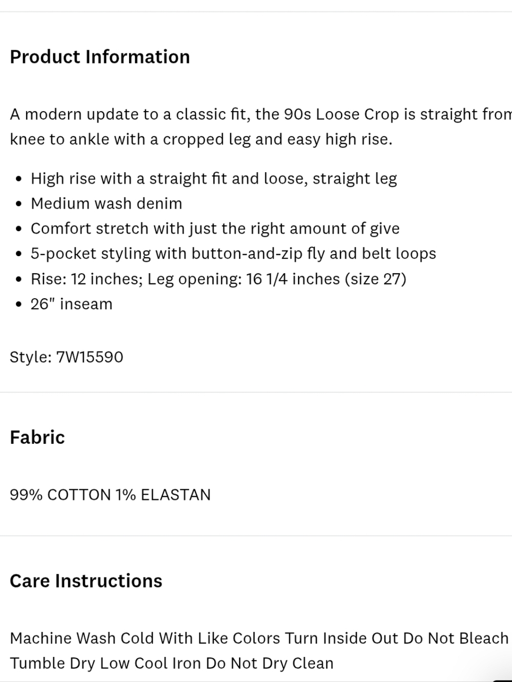 ❤️ NWOT! LUCKY BRAND 90S HIGH RISE LOOSE STRAIGHT CROP JEANS, 6 (28) - Picture 16 of 16